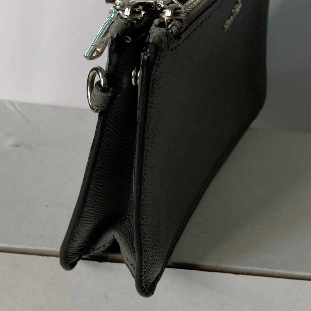 Coach  Double Zip Wristlet – Gray Crossgrain Leather - Picture 4 of 14